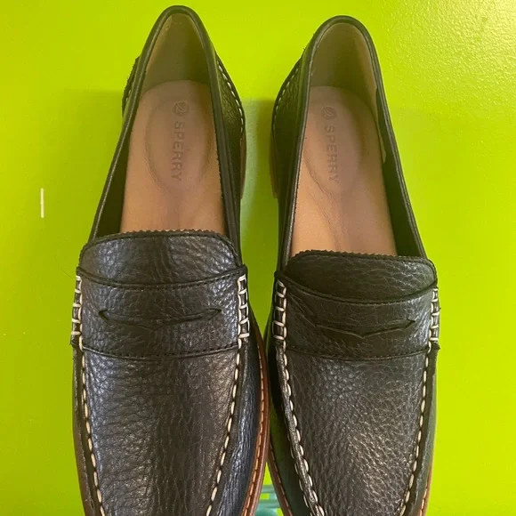 SPERRY .Elegant,Black Leather Loafers. New. - Picture 8 of 8